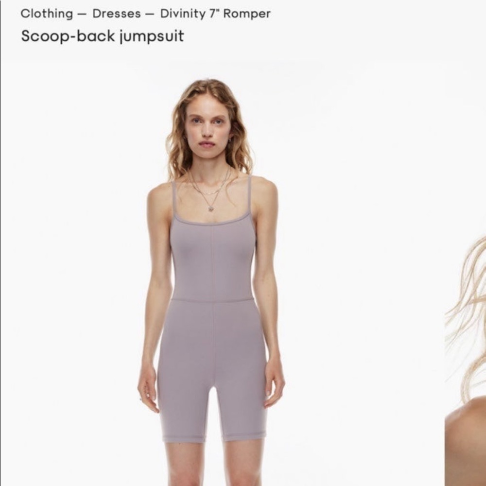 Aritzia divinity 7” romper. Worn once purple/grey. Not available on aritzia site